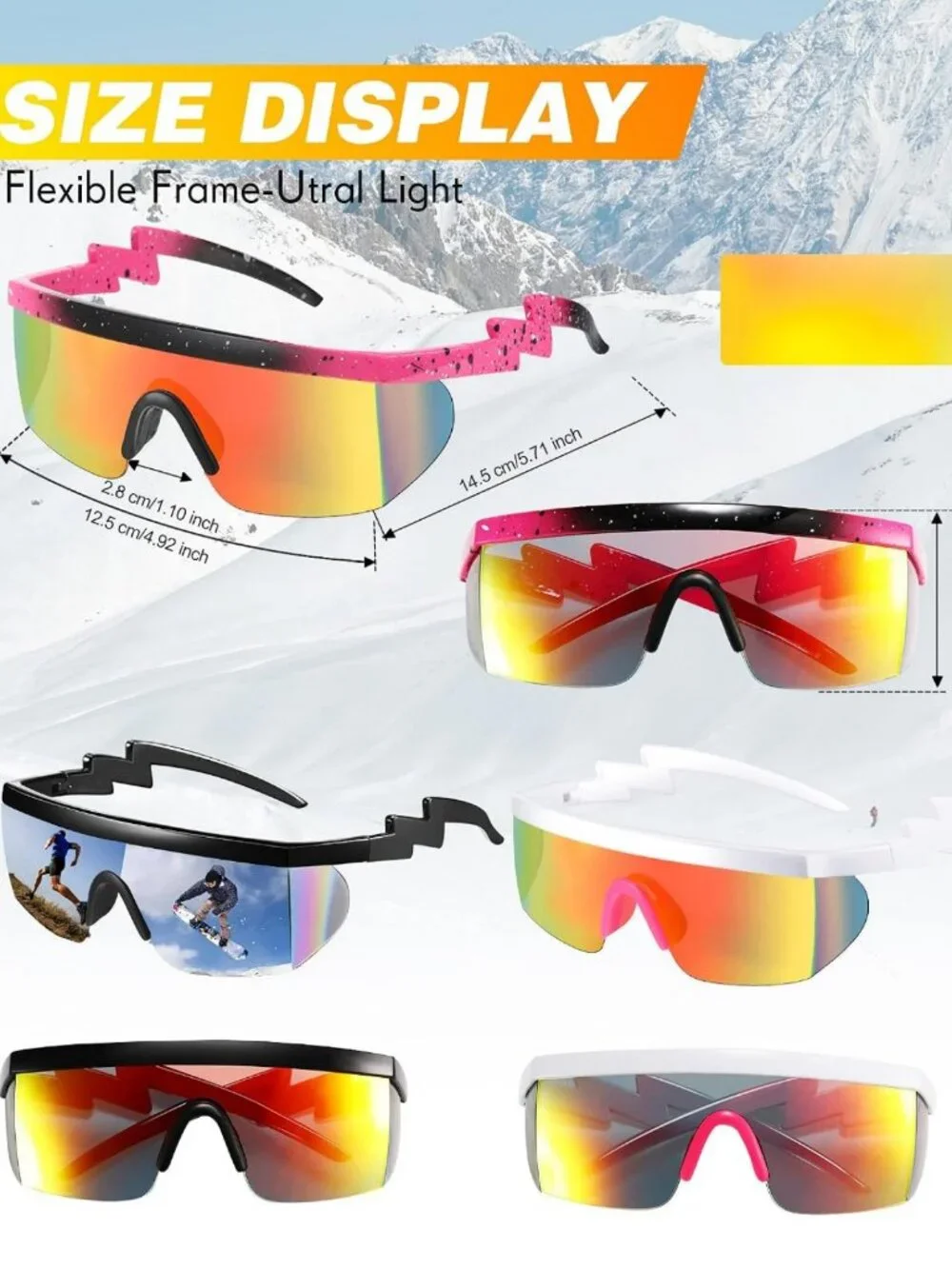 12 Pairs Retro Rave Sunglasses for Men & Women - Neon Rainbow Semi-Rimless